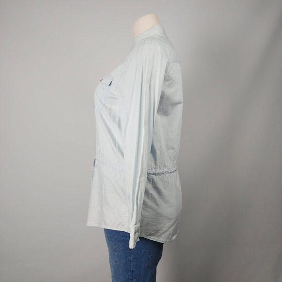 Light Blue Button Down Shirt for Women - Picture 6 of 10